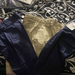 i’m selling tan and blue pants